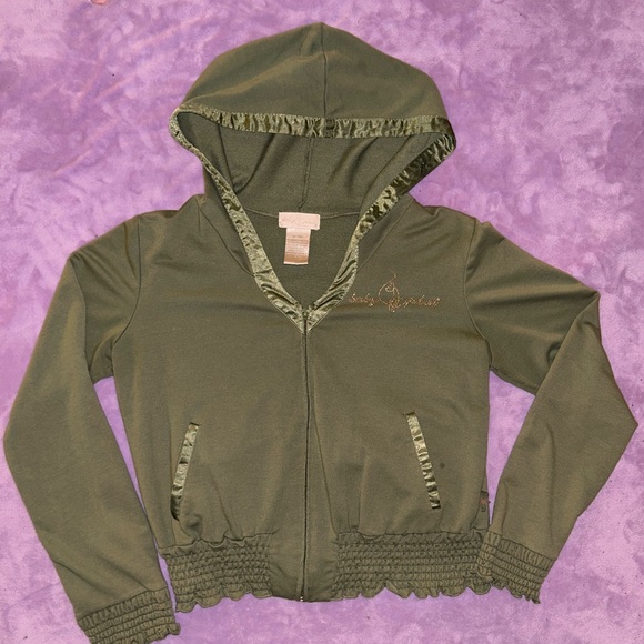 RARE Y2K Baby Phat Green Rhinestone Zip Up Hoodie Jacket - Picture 5 of 15